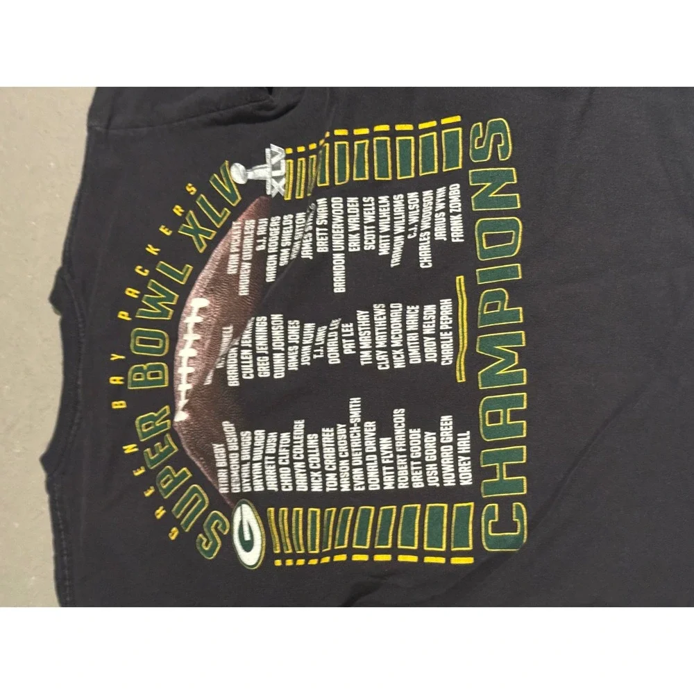Green Bay Packers Super‎ Bowl XLV Champions Long Sleeve T Shirt Kids Size Large